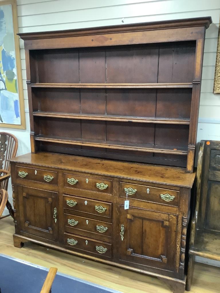 A late 18th century oak dresser